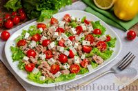 Фото к рецепту: Салат с тунцом, фетой и помидорами