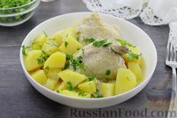 Фото к рецепту: Курица с картошкой, запечённая в рукаве