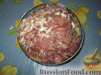 Фото приготовления рецепта: Пирог с индейкой, картофелем и грибами - шаг №5