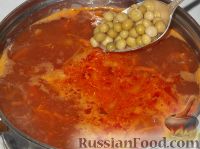 Фото приготовления рецепта: Суп с зелёным консервированным горошком - шаг №9