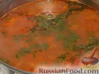 Фото приготовления рецепта: Суп с зелёным консервированным горошком - шаг №11