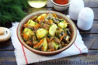 Фото к рецепту: Картошка с тушёнкой и грибами