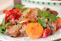 Фото приготовления рецепта: Куриная печень, запечённая с овощами - шаг №14