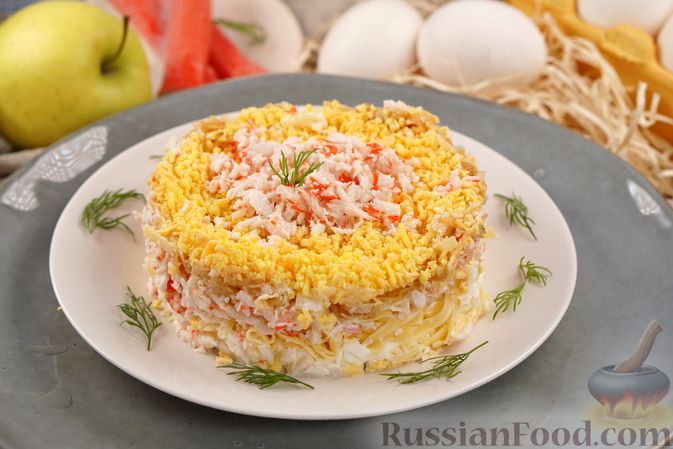 Салат с крабовыми палочками и яйцом - 66 рецептов с фото