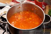 Фото приготовления рецепта: Томатный суп с фрикадельками и рисом - шаг №16