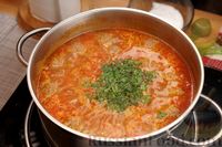 Фото приготовления рецепта: Томатный суп с фрикадельками и рисом - шаг №20