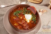 Фото приготовления рецепта: Картофельный суп с жареной колбасой и паприкой - шаг №16