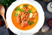Фото приготовления рецепта: Рисовый суп с килькой в томате - шаг №10