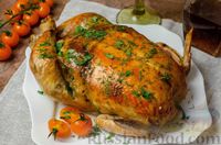 Фото приготовления рецепта: Запечённая курица, фаршированная печенью - шаг №12