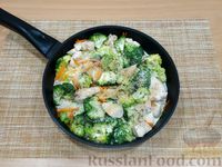 Фото приготовления рецепта: Курица, тушенная с брокколи в сливочном соусе - шаг №9