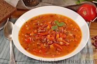 Фото приготовления рецепта: Фасолевый суп с овощами и мятой - шаг №14