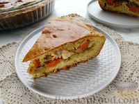 Фото к рецепту: Песочный пирог с тыквой и курицей