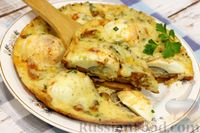 Фото приготовления рецепта: Омлет с варёными яйцами, грибами и сладким перцем - шаг №22