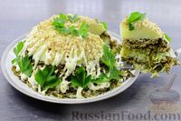 Фото приготовления рецепта: Слоёный салат с печенью, картофелем и маринованными огурцами - шаг №15