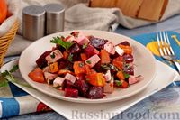 Фото приготовления рецепта: Салат со свёклой, запечённой тыквой и брынзой - шаг №13