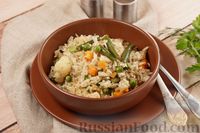 Фото к рецепту: Рис с замороженными овощами (на сковороде)