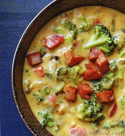 Рецепт Сырный суп с брокколи