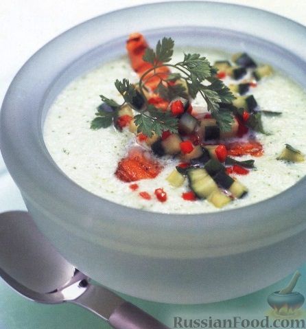 Рецепт Огуречный суп-пюре с лососем