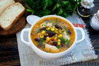 Фото приготовления рецепта: Острый куриный суп со сливками, кукурузой и фасолью - шаг №20