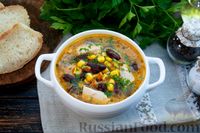 Фото приготовления рецепта: Острый куриный суп со сливками, кукурузой и фасолью - шаг №21