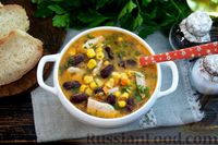Фото приготовления рецепта: Острый куриный суп со сливками, кукурузой и фасолью - шаг №22