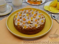 Фото приготовления рецепта: Постный пирог на растительном масле, с сушёными фруктами, орехами и сахарной глазурью - шаг №19