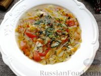 Фото приготовления рецепта: Суп с курицей, чечевицей и овощами - шаг №14