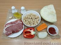 Фото приготовления рецепта: Тушёная капуста с мясом и макаронами - шаг №1