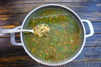 Фото приготовления рецепта: Суп с фаршем, рисом и консервированными помидорами - шаг №17
