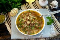 Фото приготовления рецепта: Суп с фаршем, рисом и консервированными помидорами - шаг №20
