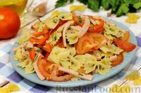 Фото к рецепту: Салат с макаронами, ветчиной, овощами и сыром