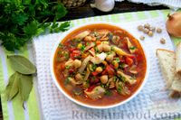 Фото приготовления рецепта: Суп с курицей, нутом и овощами - шаг №21