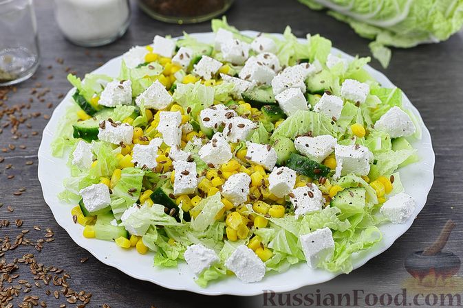 Салат из капусты с кукурузой и огурцом – пошаговый рецепт приготовления с фото