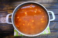 Фото приготовления рецепта: Томатный суп с фрикадельками и болгарским перцем - шаг №14