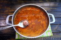 Фото приготовления рецепта: Томатный суп с фрикадельками и болгарским перцем - шаг №18