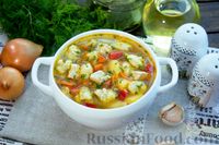 Фото к рецепту: Куриный суп с клёцками и овощами