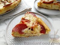 Фото к рецепту: Дрожжевая пицца с двойной начинкой