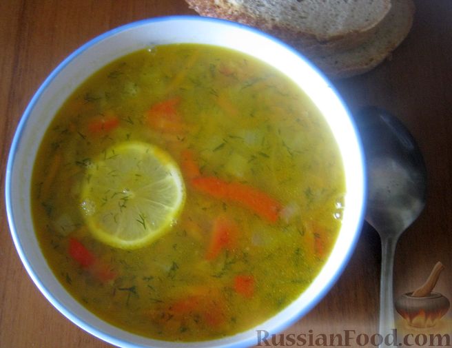 Рецепт Суп овощной с чечевицей и сладким перцем