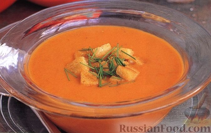 Рецепт Холодный суп-пюре из помидоров и перца