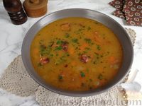 Фото приготовления рецепта: Суп с копчёными рёбрышками и фасолью - шаг №18
