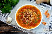 Фото приготовления рецепта: Томатный суп с чечевицей и беконом - шаг №18