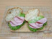 Фото приготовления рецепта: Сэндвичи с ветчиной и скрэмблом - шаг №9