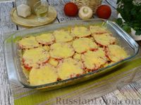 Фото приготовления рецепта: Запеканка из макарон с грибами, помидорами и сыром - шаг №15