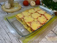Фото приготовления рецепта: Запеканка из макарон с грибами, помидорами и сыром - шаг №16