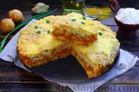 Фото к рецепту: Заливной пирог на молоке, с пряной картофельной начинкой и сыром