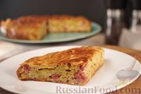 Фото приготовления рецепта: Капустный пирог "Простецкий" на кефире, с колбасой - шаг №16
