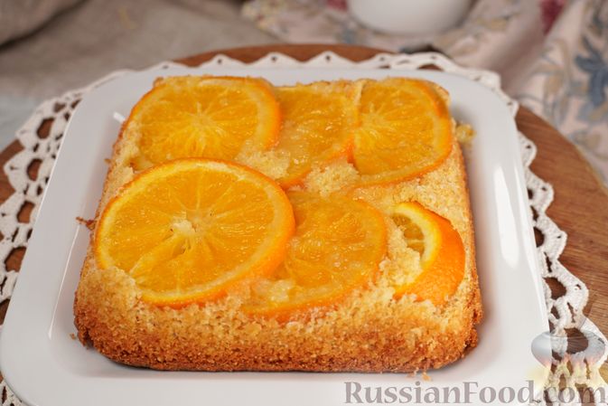 Пирог перевертыш с апельсинами «Градиент»