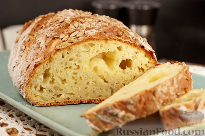 Рецепт: Бездрожжевой хлеб | На кефире в духовке