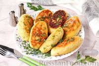 Фото приготовления рецепта: Картофельные зразы с куриной печенью и грибами - шаг №15