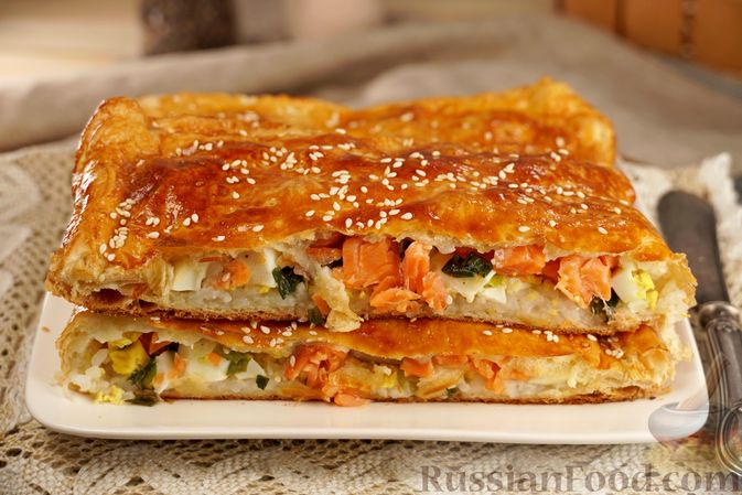 Слоеный пирог с рыбой и картошкой – пошаговый рецепт приготовления с фото